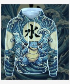 anime pkm blastoise japanese kanji aesthetic all over printed sweatshirt hoodie 2