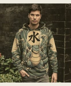 anime pkm blastoise japanese kanji aesthetic all over printed sweatshirt hoodie 4