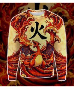 anime pkm charizard japanese kanji aesthetic all over printed sweatshirt hoodie 3