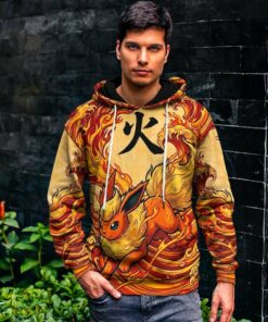 anime pkm flareon japanese kanji aesthetic all over printed sweatshirt hoodie 4