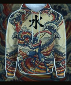 anime pkm greninja japanese kanji aesthetic all over printed sweatshirt hoodie 3