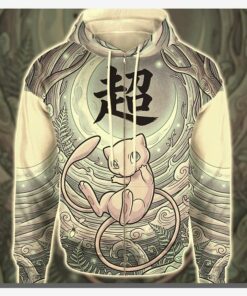 anime pkm mew japanese kanji aesthetic all over printed sweatshirt hoodie zip 4