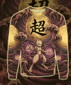 anime pkm mewtwo japanese kanji aesthetic all over printed sweatshirt hoodie 4