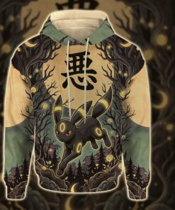 anime pkm umbreon japanese kanji aesthetic all over printed sweatshirt hoodie 3