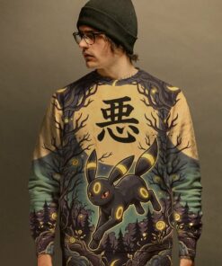 anime pkm umbreon japanese kanji aesthetic all over printed sweatshirt hoodie 5
