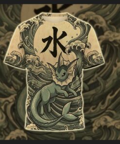 anime pkm vaporeon japanese kanji aesthetic all over printed sweatshirt hoodie 3
