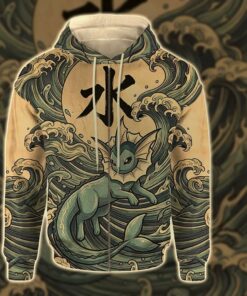 anime pkm vaporeon japanese kanji aesthetic all over printed sweatshirt hoodie 4