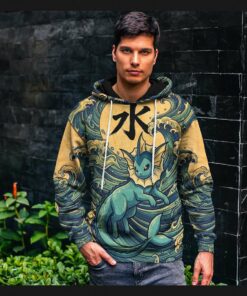 anime pkm vaporeon japanese kanji aesthetic all over printed sweatshirt hoodie 5