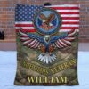 patriotic eagle flag customized veteran blanket personalized name gift 1