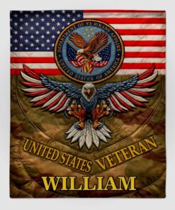 patriotic eagle flag customized veteran blanket personalized name gift 2