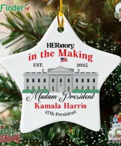 Madam President Christmas Ornament Kamala Harris Ornament 2024 Election Gifts Harris Walz Ornament