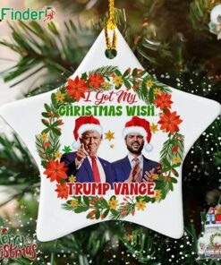 Trump Vance I Got Christmas Wish Donald Trump Jd Vance Ornament Christmas Trump Ornament Trump Fist