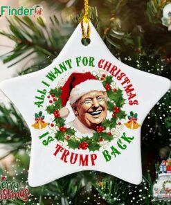 Donald Trump Santa All I Want For Christmas Ornament Trump Christmas Ornament Patriotic Ornament