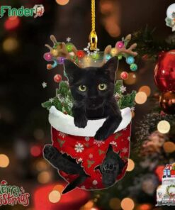 Christmas Black Cat Ornament Cat Lover Gift For Christmas Vincent Van Gogh Irises Black Cat Ornament