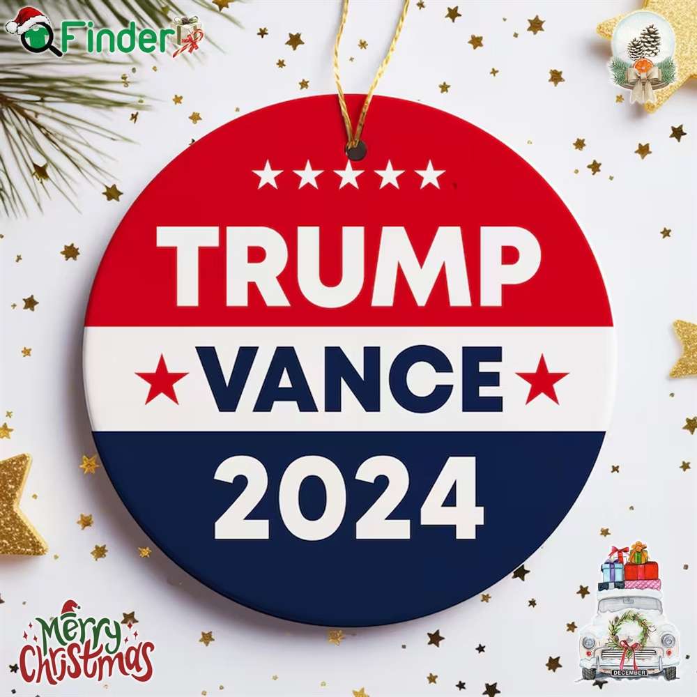Trump Vance 2024 Christmas Ornament Trump For President Holiday Ornament