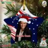 President Of The Usa Kamala Harris In Santa Hat Ceramic Ornament Kamala Harris 2024 Christmas Ornament