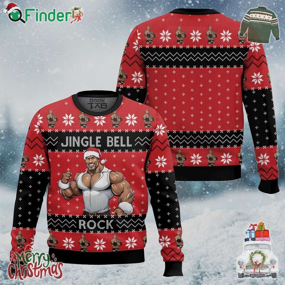 Jingle Bell Rock The Rock Christmas Ugly Sweater Jingle Bell Rock The Rock Christmas Ugly Sweater