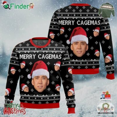 Merry Cagemas Nicolas Cage Christmas Ugly Sweater