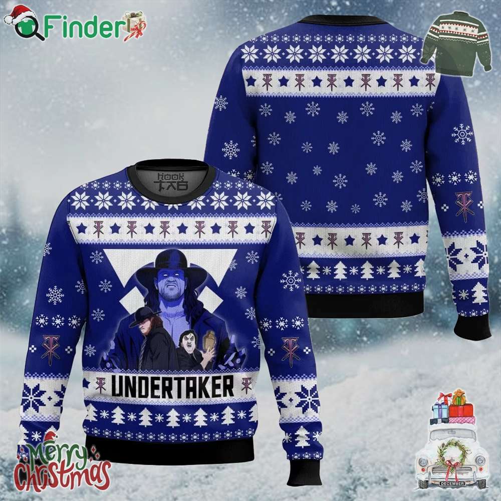 The Undertaker Christmas Ugly Sweater The Undertaker Christmas Ugly Sweater