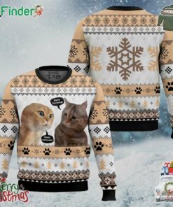 Two Cats Talking Meme Xmas Ugly Sweater