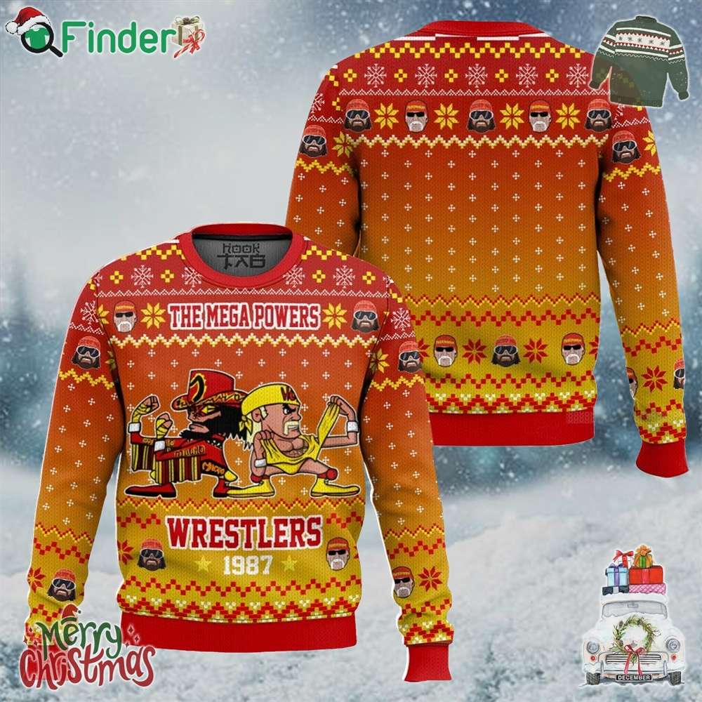 The Mega Powers Wrestlers Macho Man And Hulk Hogan Xmas Ugly Sweater The Mega Powers Wrestlers Macho Man And Hulk Hogan Xmas Ugly Sweater