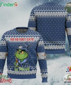 Ho Ho Holy Shit Im Drunk Busch Light Grinch Ugly Christmas Sweater Gift For Xmas