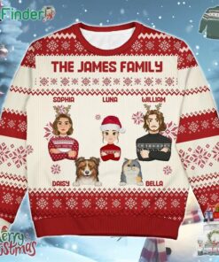 The James Family Christmas Ugly Sweater Custom Name And Family Name