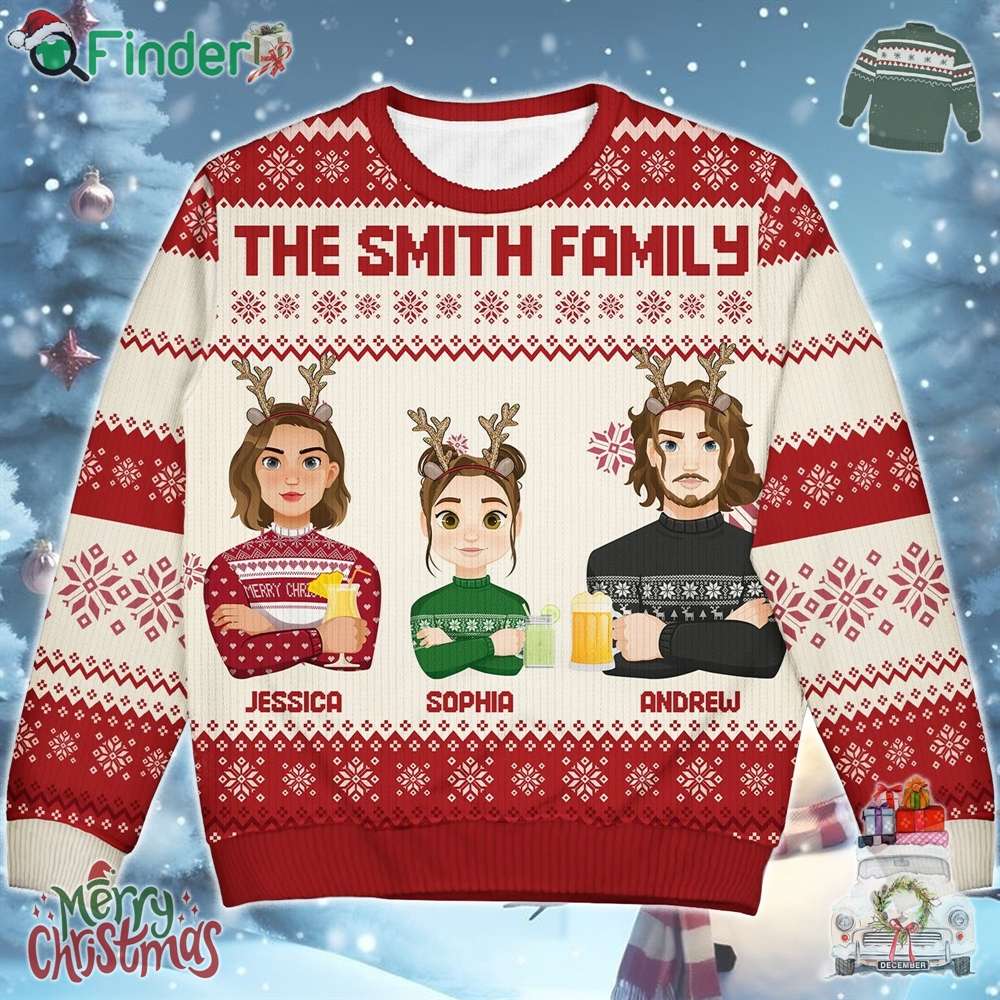The Smith Family Christmas Holiday Ugly Sweater Custom Custom Name And Family Name The Smith Family Christmas Holiday Ugly Sweater Custom Custom Name And Family Name