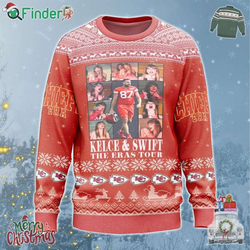 Taylor Swift With Kelce The Kansas City Chiefs The Eras Tour Ugly Christmas Sweater