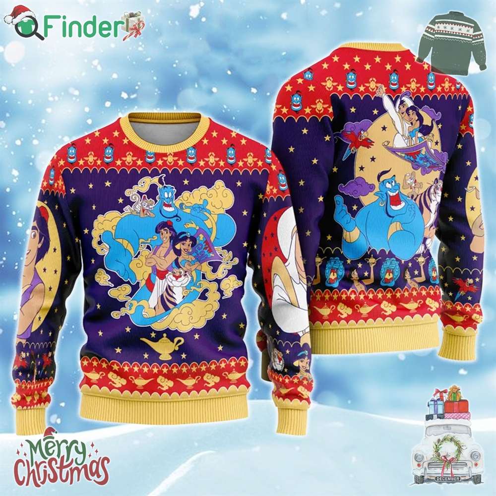 Aladdin Jasmine Disneyland Christmas Ugly Sweater Aladdin Jasmine Disneyland Christmas Ugly Sweater