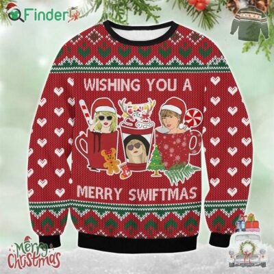 Taylor Swift Wishing You Amerry Swiftmas For Christmas Gifts Ugly Xmas Wool Knitted Sweater