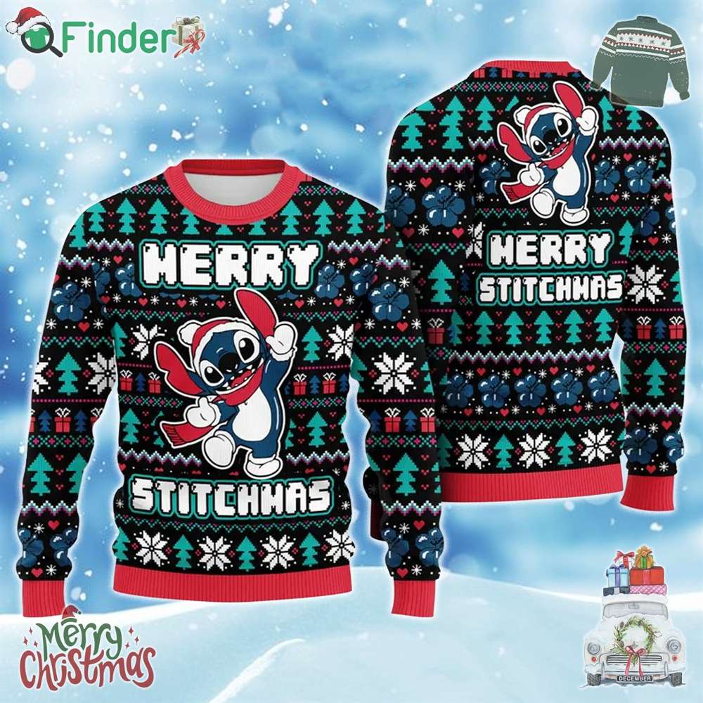 Disneyland Stitch Merry Stitchmas Ugly Christmas Sweater Disneyland Stitch Merry Stitchmas Ugly Christmas Sweater