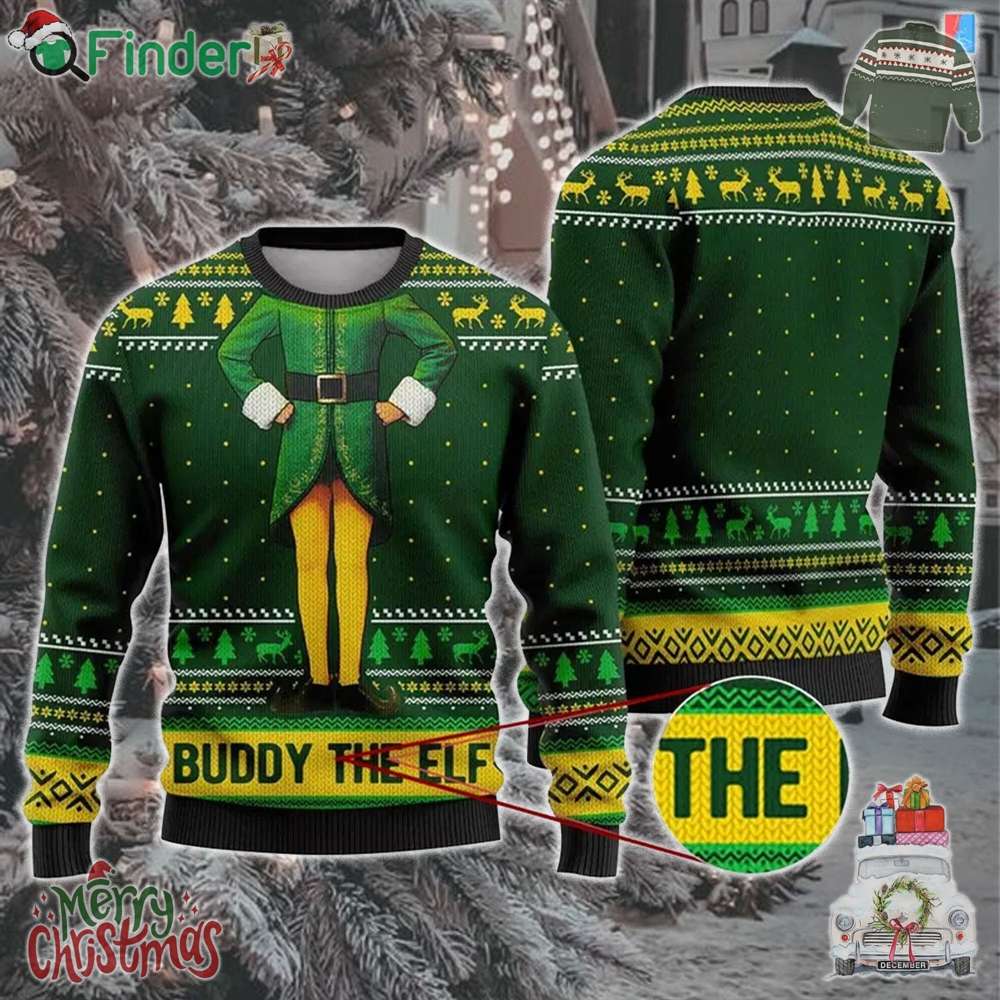 Buddy The Elf Santa Omg I Know Him Ugly Christmas Sweater Buddy The Elf Santa Omg I Know Him Ugly Christmas Sweater