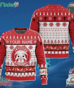 Custom Name I Love Fireball And Titties Funny Ugly Sweater