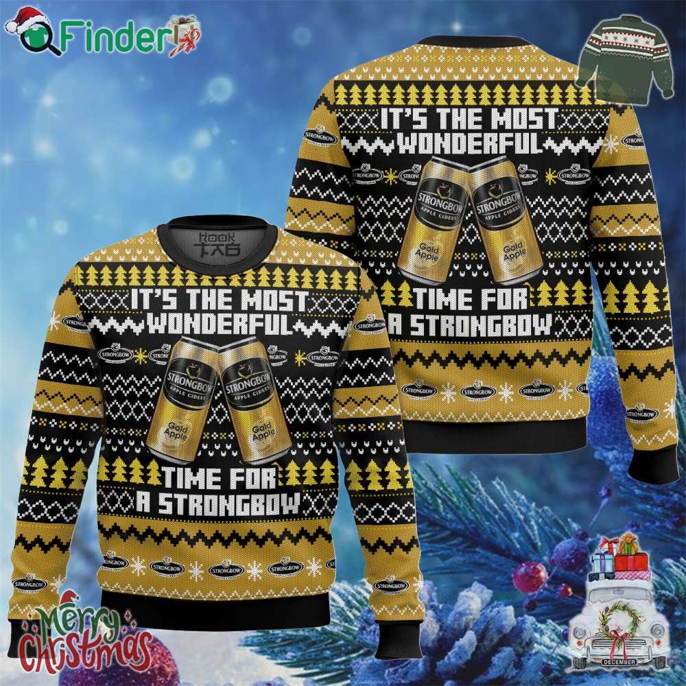 It's The Most Wonderful Time For A Beer Strongbow Gold Apple Uk Beer Ugly Sweater It's The Most Wonderful Time For A Beer Strongbow Gold Apple Uk Beer Ugly Sweater