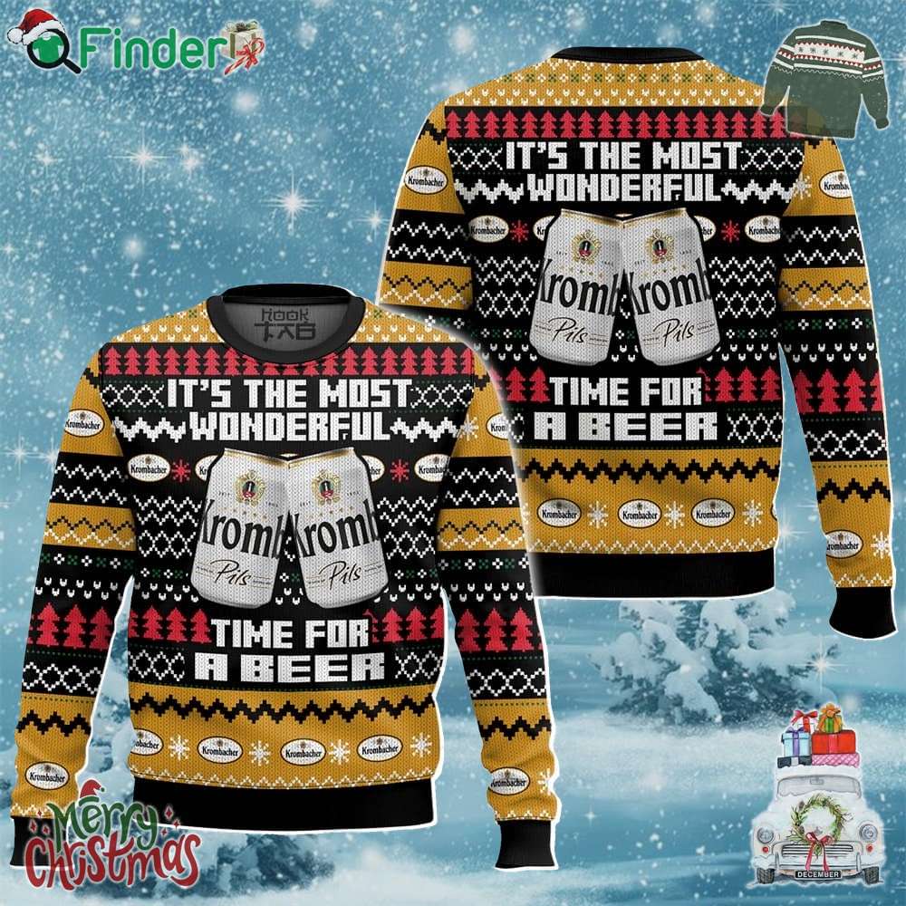 Krombacher Its The Most Wonderful Time For A Beer Ugly Sweater Krombacher Its The Most Wonderful Time For A Beer Ugly Sweater