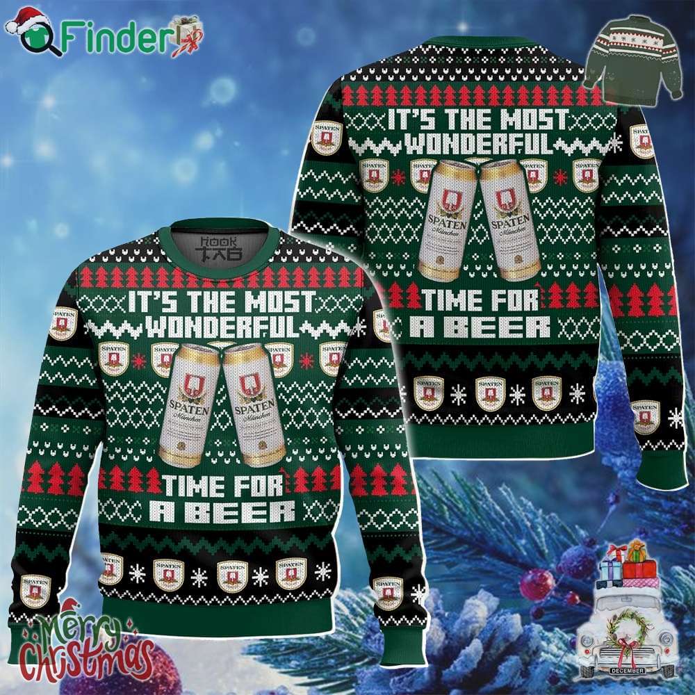 Spaten Its The Most Wonderful Time For A Beer Ugly Sweater Spaten Its The Most Wonderful Time For A Beer Ugly Sweater