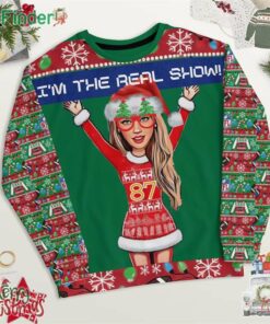 Taylor 87 Football I'm The Real Show Ugly Christmas Sweater