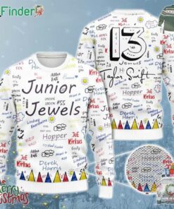 Taylor Swift 13 Junior Jewels White Knitted Ugly Christmas Sweater