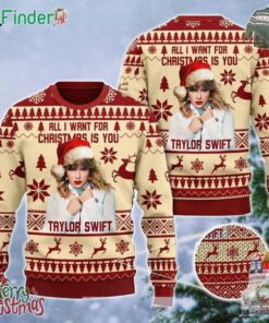 Taylor Swift All I Want For Christmas Is You Red Color 2024 Ugly Christmas Sweater