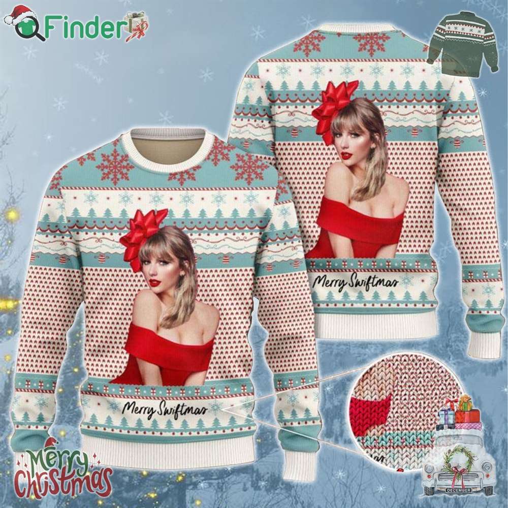 Taylor Swift Merry Swiftmas Taylor Photo Knitted Ugly Christmas Sweater Taylor Swift Merry Swiftmas Taylor Photo Knitted Ugly Christmas Sweater