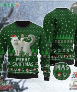 Taylor Swift Sit On The Cat Green Xmas Gifts Ugly Christmas Sweater