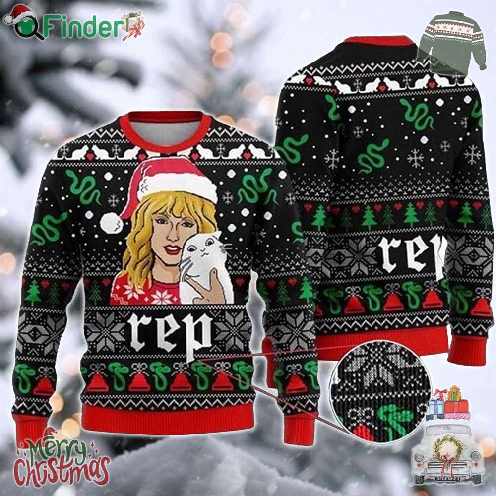 Taylor Swift Reputation Taylor Ang Cat Ugly Christmas Sweater Taylor Swift Reputation Taylor Ang Cat Ugly Christmas Sweater
