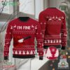 Bloody Im Fine 2024 Xmas Holiday Gift Ugly Christmas Sweater Red