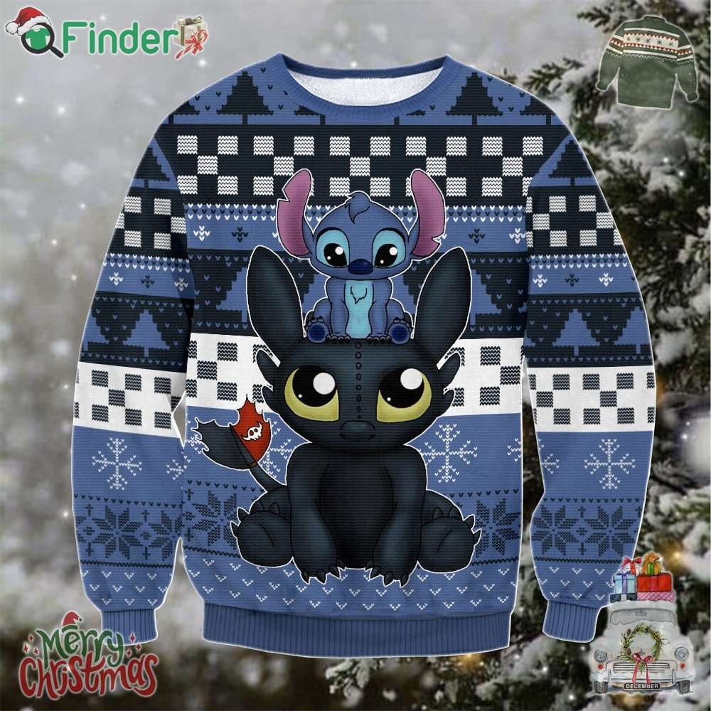 Best Stitch And Toothless Cute Ugly Christmas Sweater Best Stitch And Toothless Cute Ugly Christmas Sweater