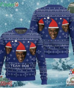 Ainsley Harriot Meme Yeah Boi Christmas Ugly Sweater Blue