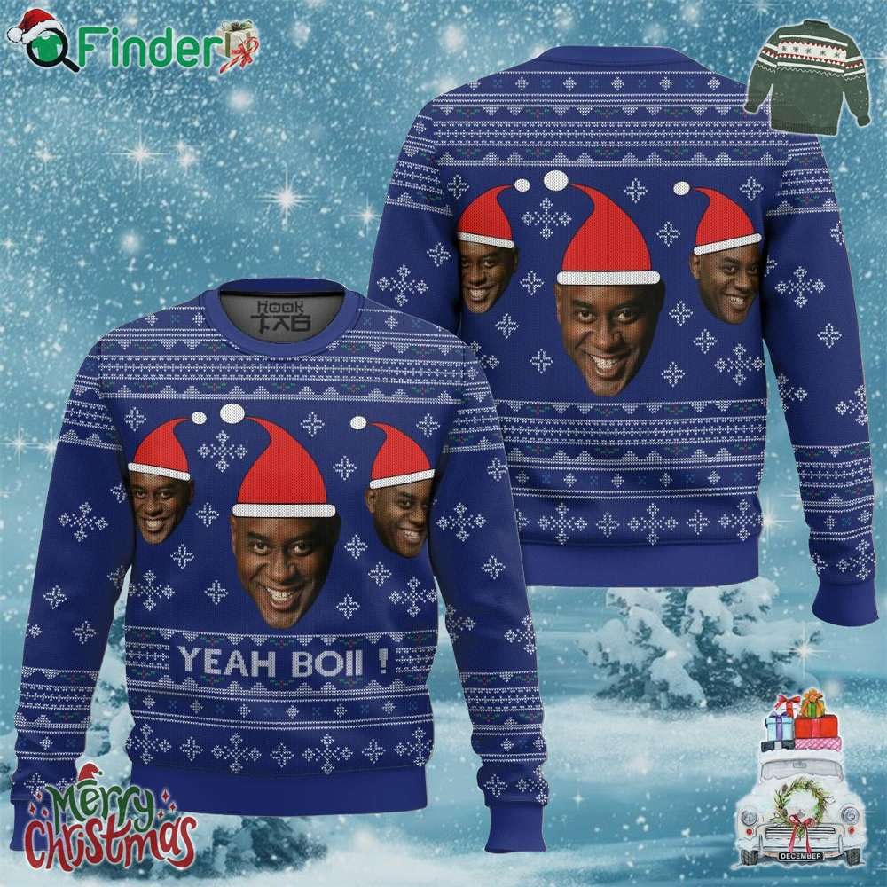 Ainsley Harriot Meme Yeah Boi Christmas Ugly Sweater Blue Ainsley Harriot Meme Yeah Boi Christmas Ugly Sweater Blue