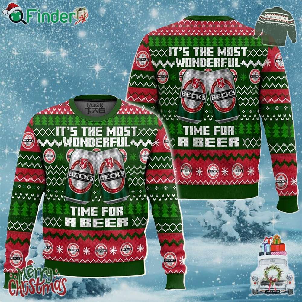 Becks Its The Most Wonderful Time For A Beer Ugly Sweater Becks Its The Most Wonderful Time For A Beer Ugly Sweater
