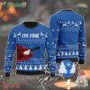Bloody Im Fine 2024 Ugly Christmas Sweater Blue
