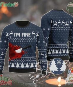 Bloody Im Fine 2024 Ugly Christmas Sweater